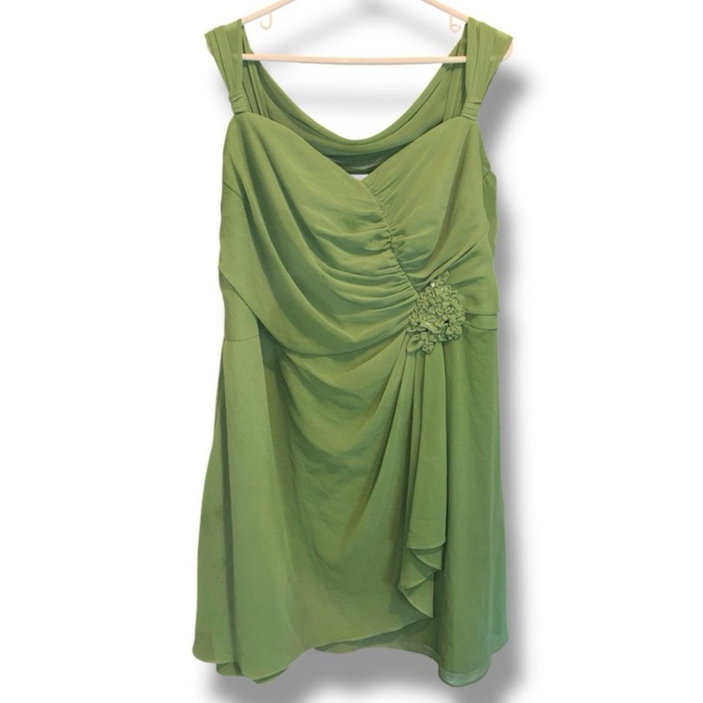 Davids Bridal Sage Green Beaded Bridesmaid Dress